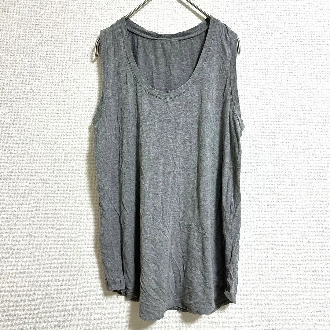 グレー 灰色 ノースリーブ トップス シンプル