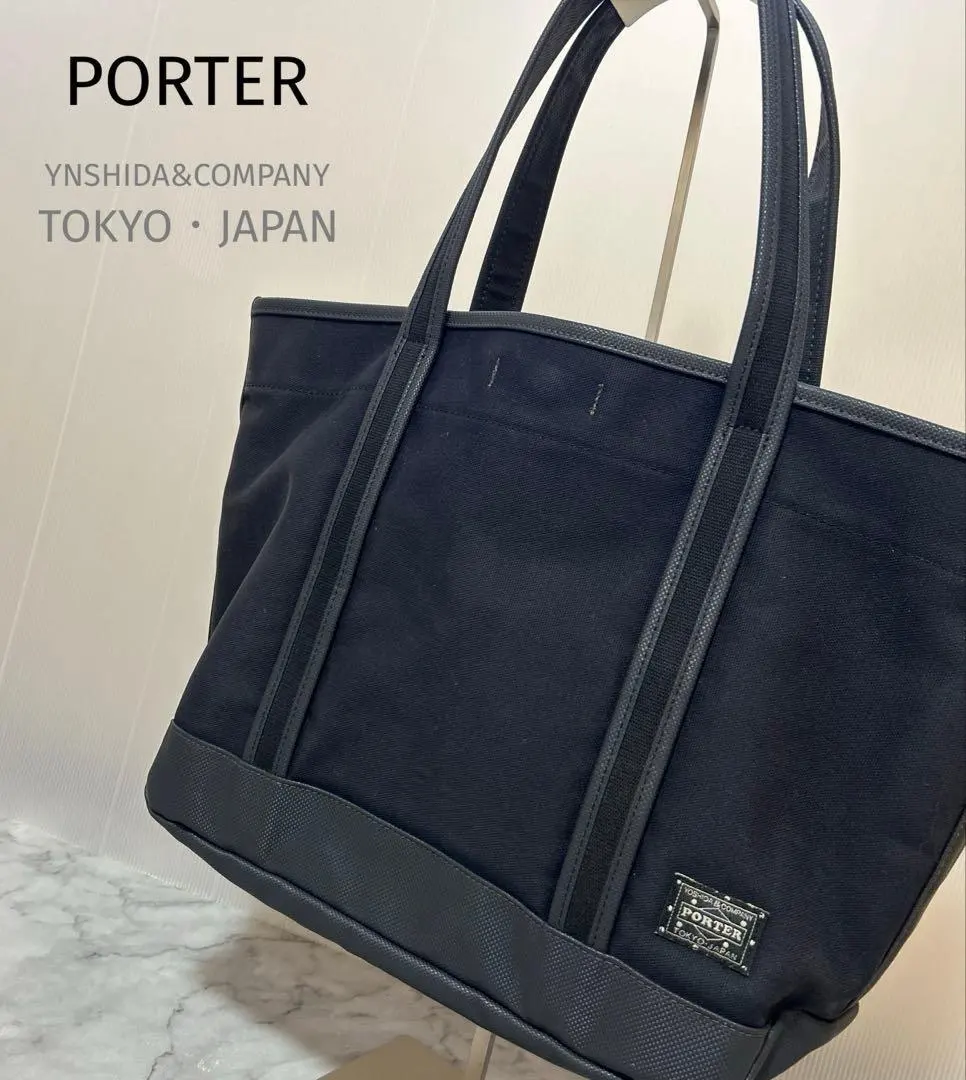 美品ポーターガールブラック黒トートバッグA4フェイクレザー頒布吉田カバン