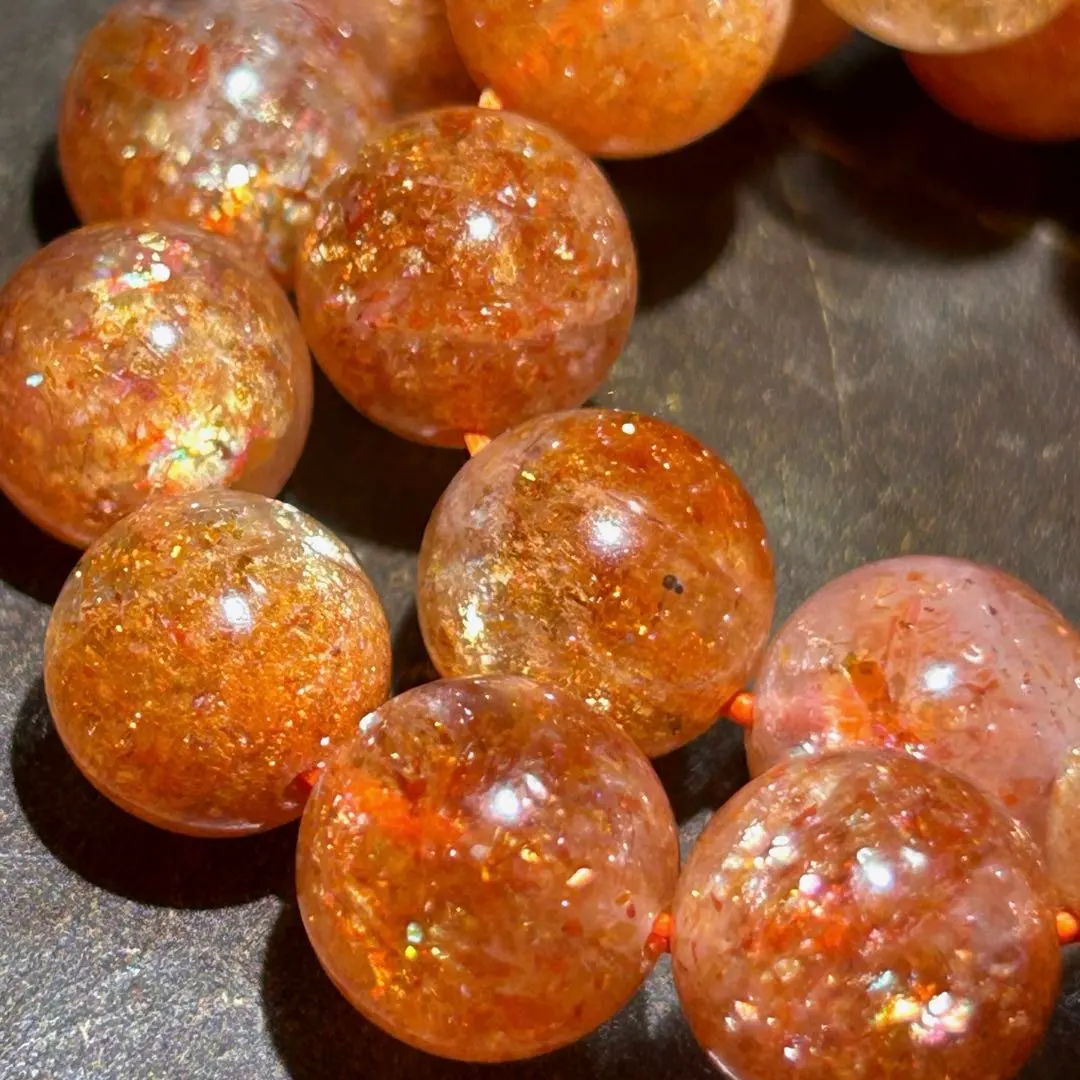 ☆高級品質！福徳大黒秘宝⑨！極美！サンストーン　ブレス