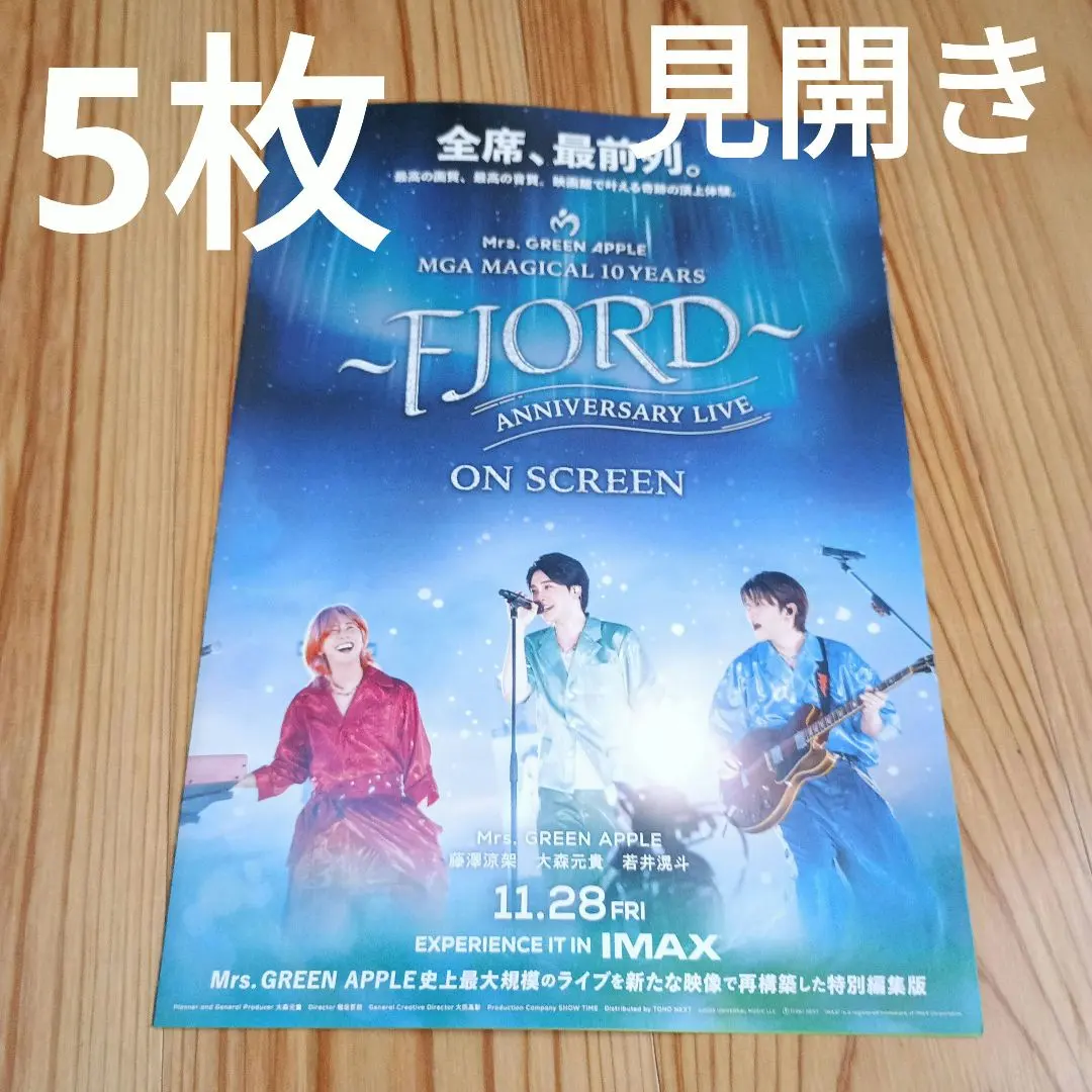 5枚　ミセス FJORDONSCREEN THEORIGIN フライヤー　チラシ