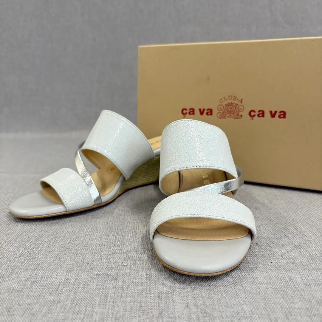 cava cava サヴァサヴァ サンダル グレー シルバー 24cm