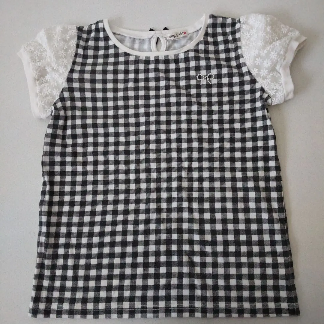 anyFAM 半袖シャツ 150サイズ 黒白チェック