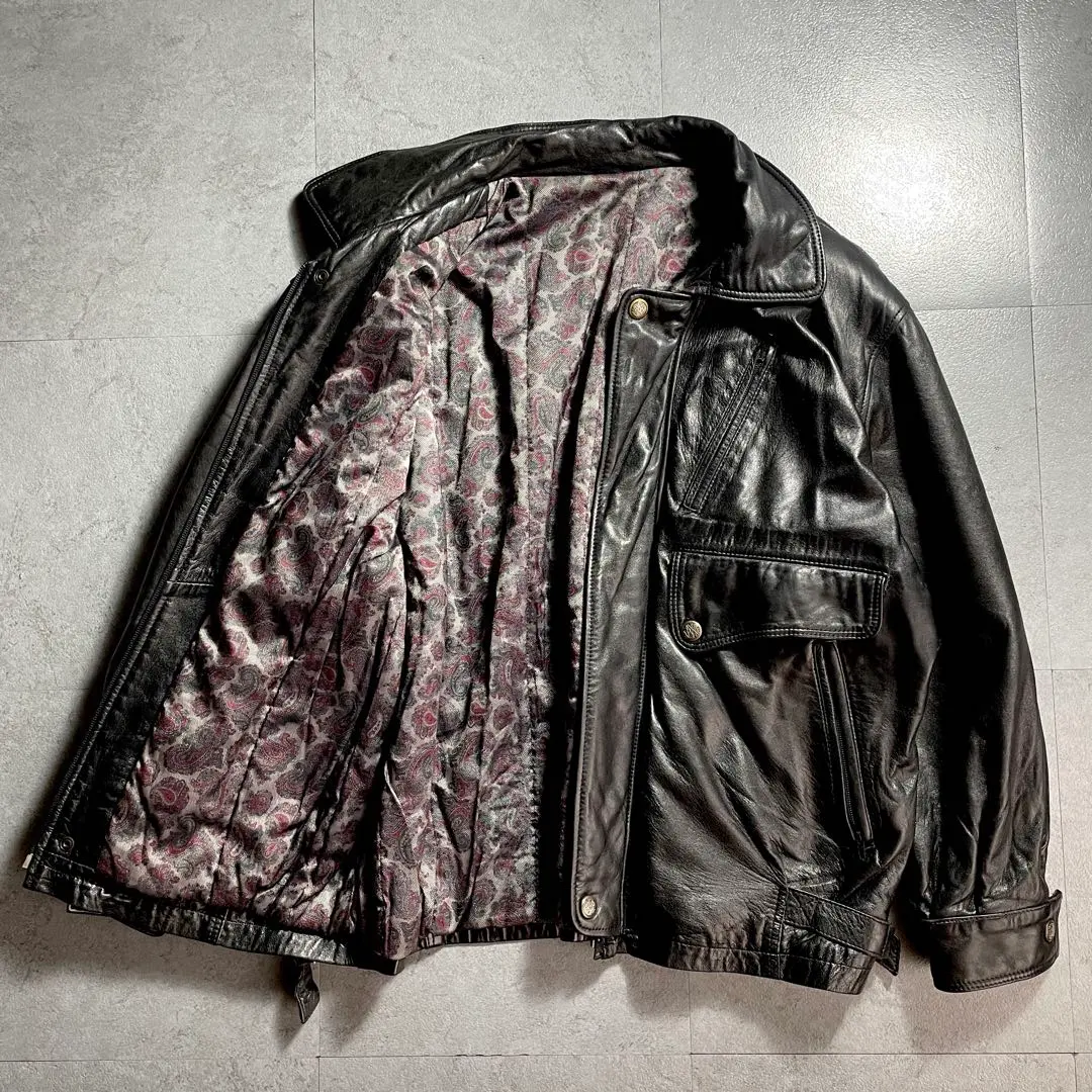 激レア✨️ gorome A-2 フライトジャケット ペイズリー柄 羊革 黒