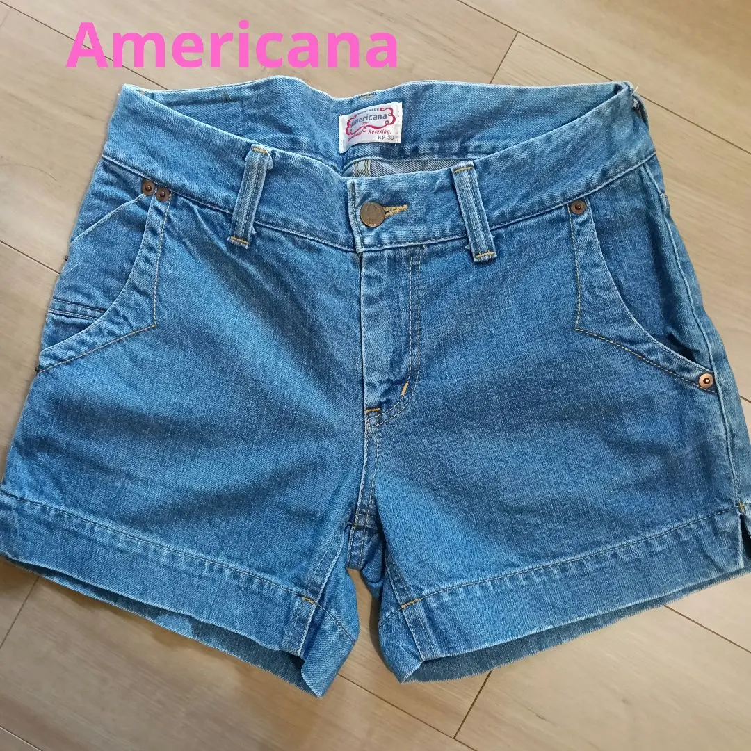 Americana デニムショートパンツ　　グリーンレーベルリラクシング