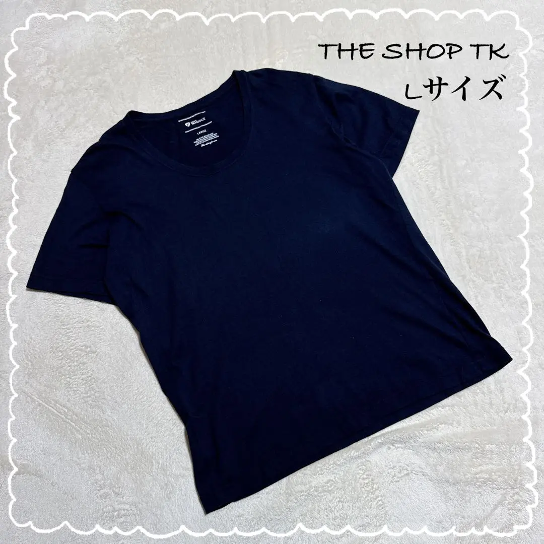 【ザショップティーケー】　綿100％　トップス　Tシャツ　ネイビー　(L)