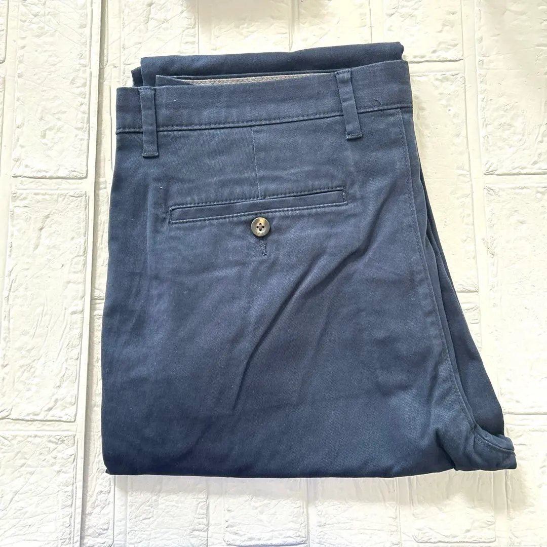 ◎チノパン 長ズボン カジュアル ストレッチ メンズネイビー 35W×29L