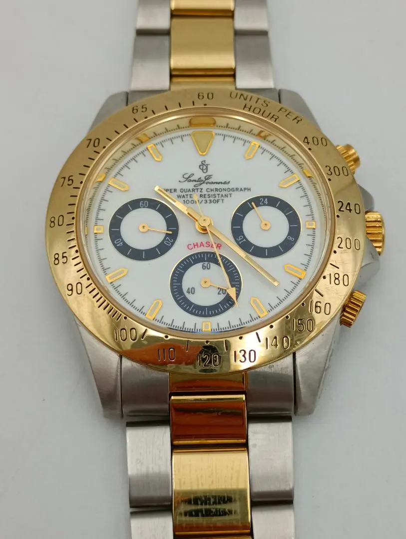 セントジョイナス　腕時計　クロノグラフ　ゴールド　シルバー　※不動