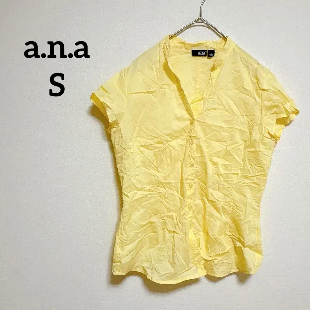 a.n.a 【S】 イエロー 半袖シャツ ブラウス 黄色 フォーマル
