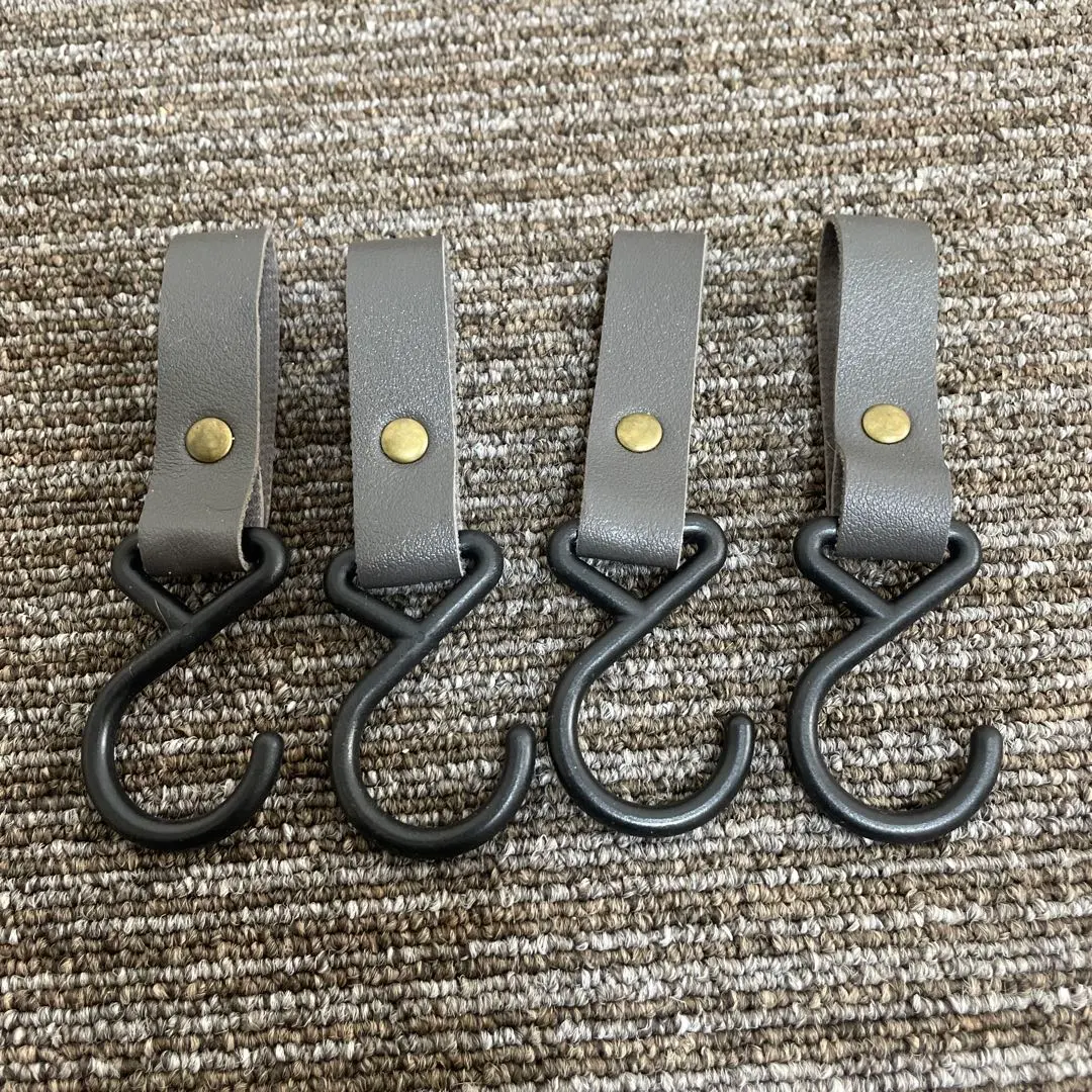 レザー風　フック付きストラップ 4個セット