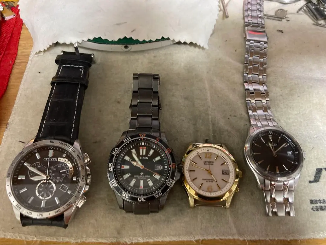 シチズン腕時計 ブラック/シルバー4本セットジャンク