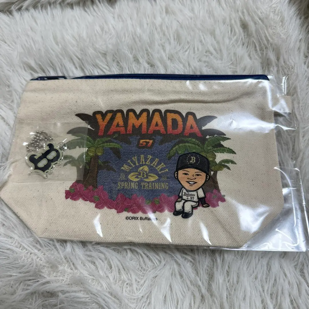オリックスバファローズ　宮崎キャンプ　エアーくじ　チャーム付きポーチ 山田修義