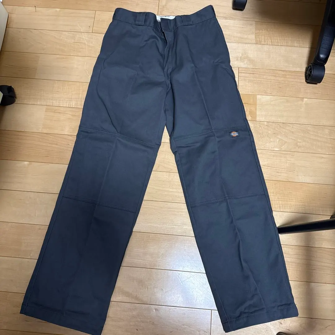 【美品DICKIESダブルニーワークパンツ ルーズフィット チャコール32×32