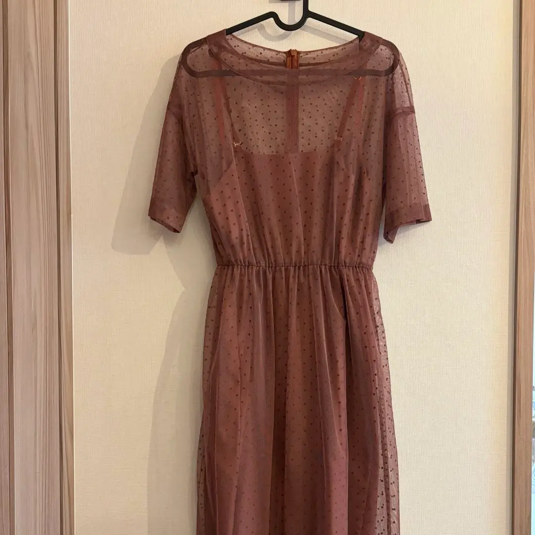 シースルー ドット柄 パーティードレス