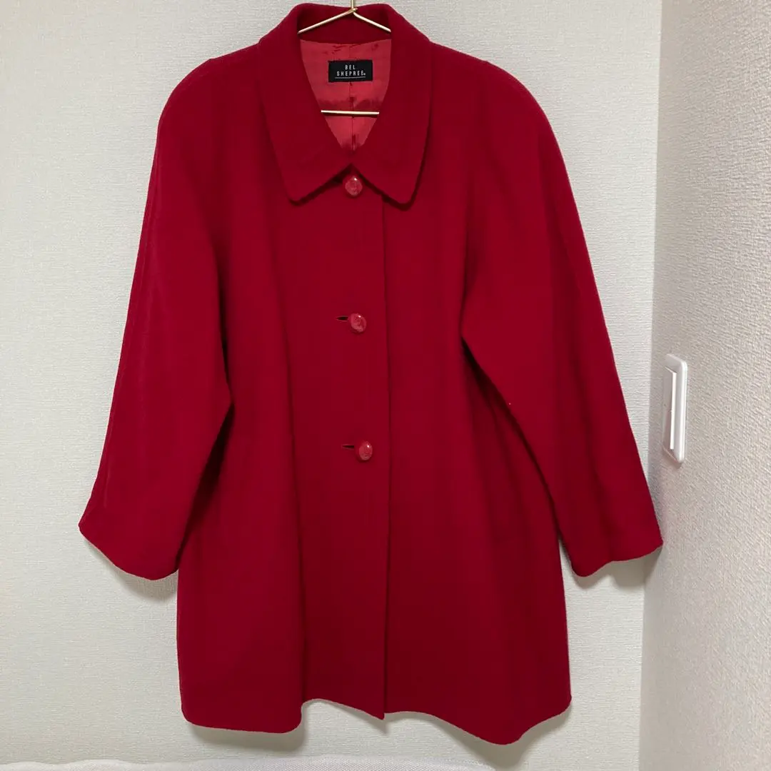 ★美品★BEL SHEPREE 赤 ウール ピーコート レディース 冬 アウター