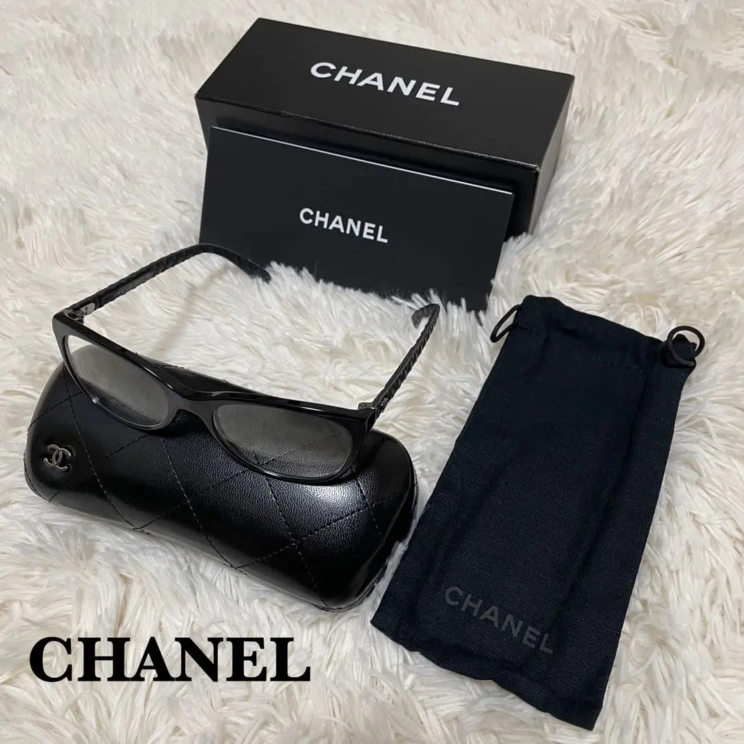 極美品 シャネル 眼鏡 3288-Q 黒 51□17 ココマーク ケース付