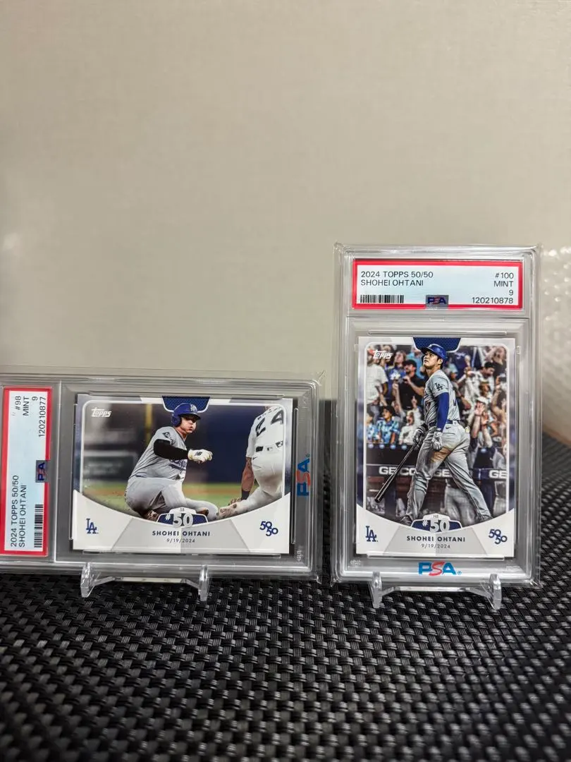 【PSA9 鑑定済】大谷翔平 限定版カード 50盗塁HR50号 スタンド おまけ