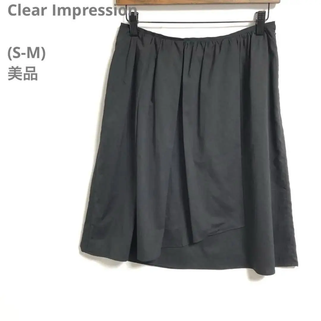 ⭐️美品クリアインプレッション(S-M)巻きスカート風ミディアムスカート　黒