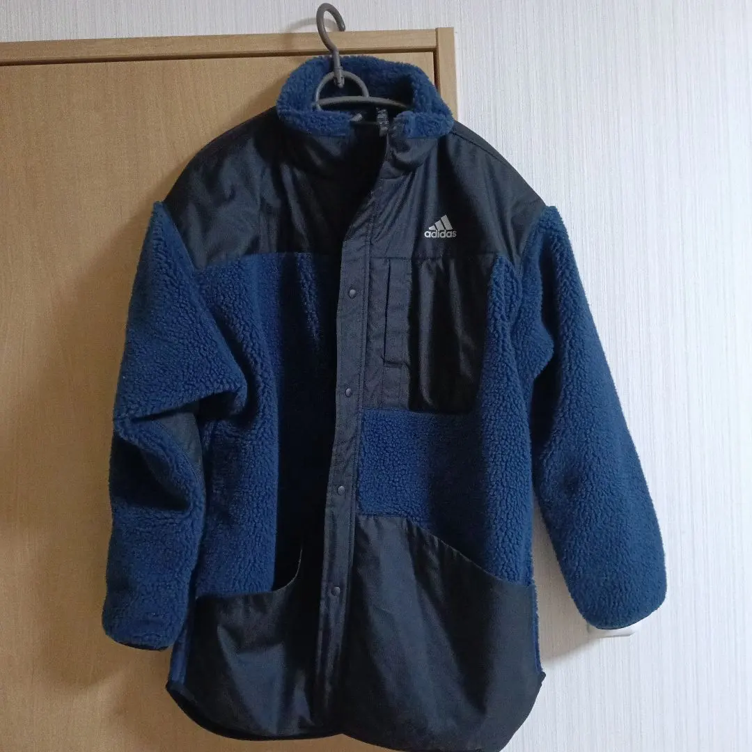 半額adidas フリースジャケット ネイビー/ブラック