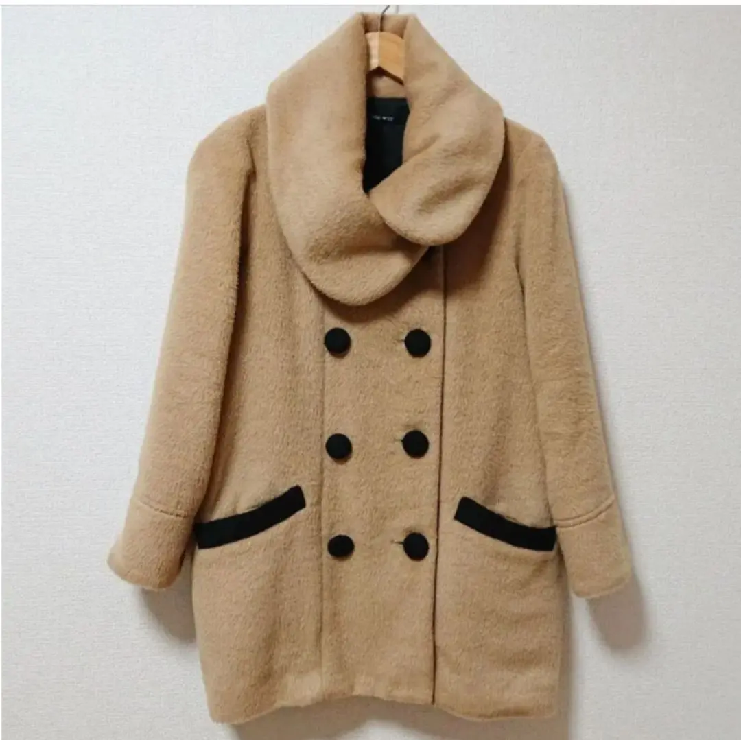 【1回着用】【one way】コクーンセミロングコート◆ベージュ Mサイズ