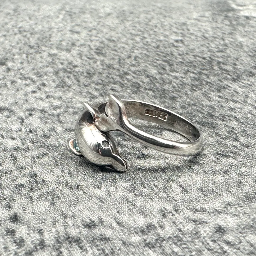 vintage silver dolphin ring