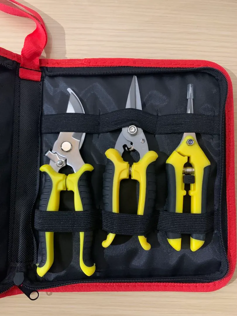 剪定バサミ　枝切り　はさみ　ステンレス　3点セット　ガーデニング　盆栽　花