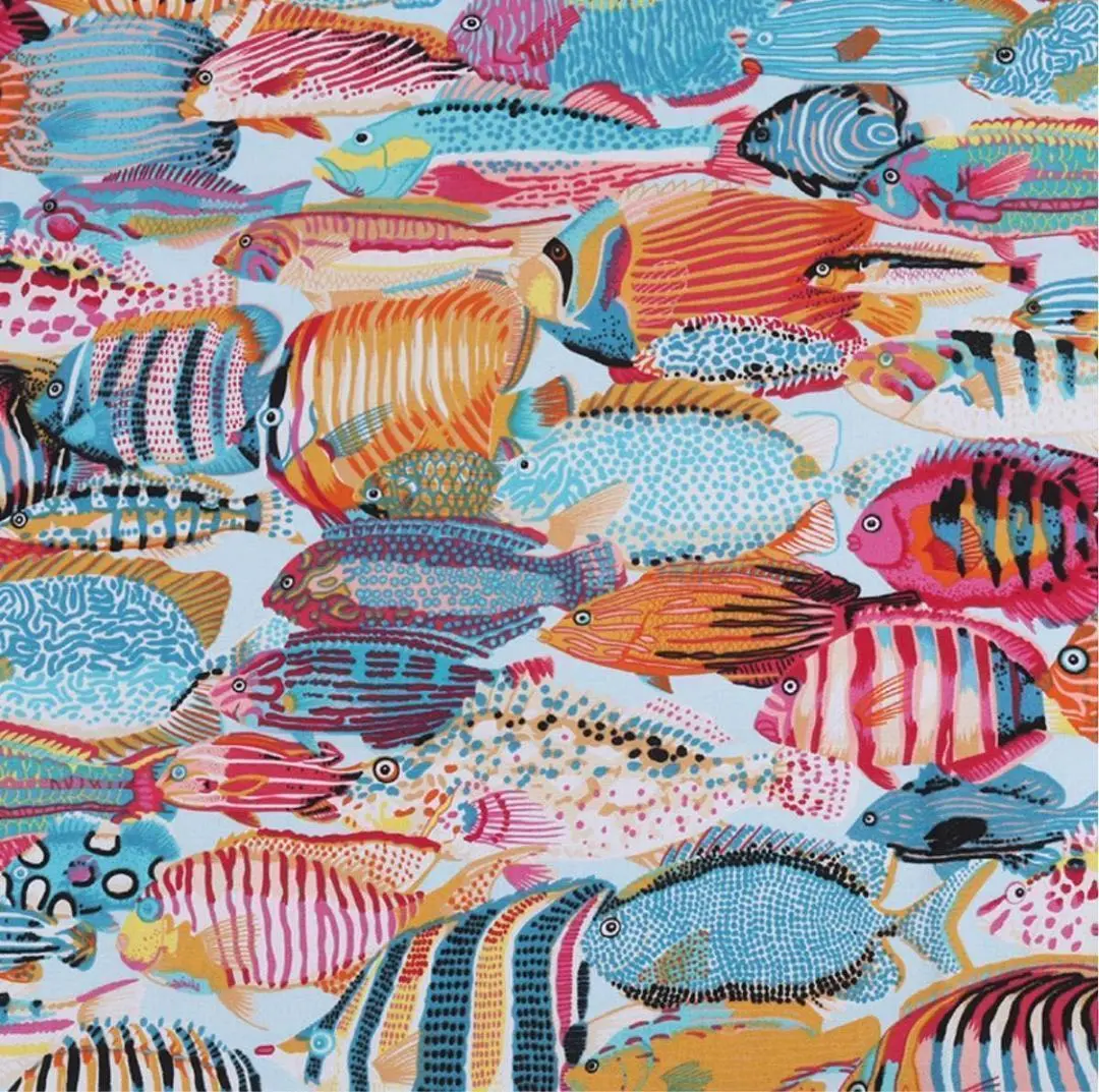 8/7限定SALE　巾150cm×30cm 魚　布　帆布