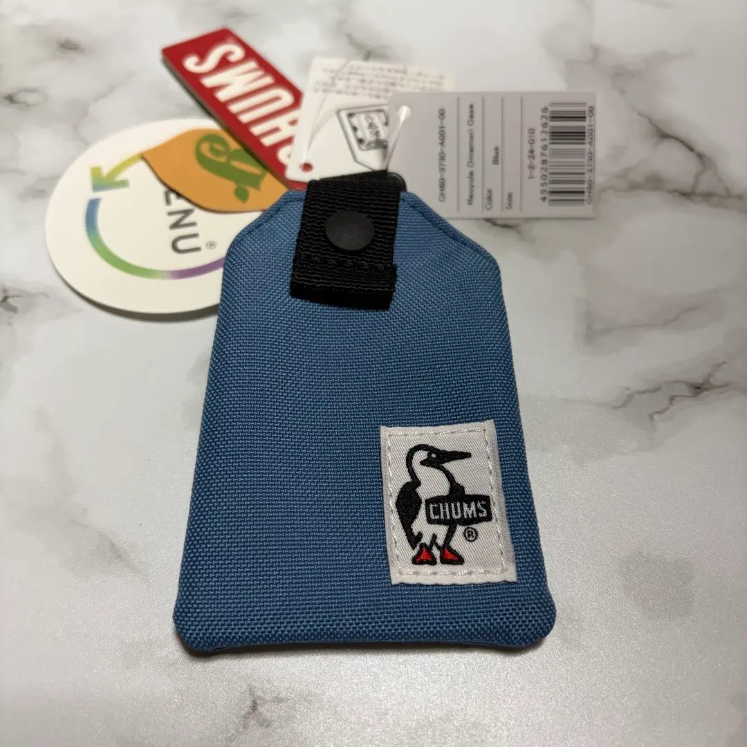 新品　チャムス　お守りケース　水色