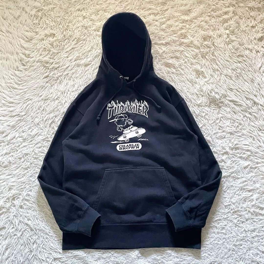 THRASHER x PEANUTS スウェットパーカー チャーリーブラウン L