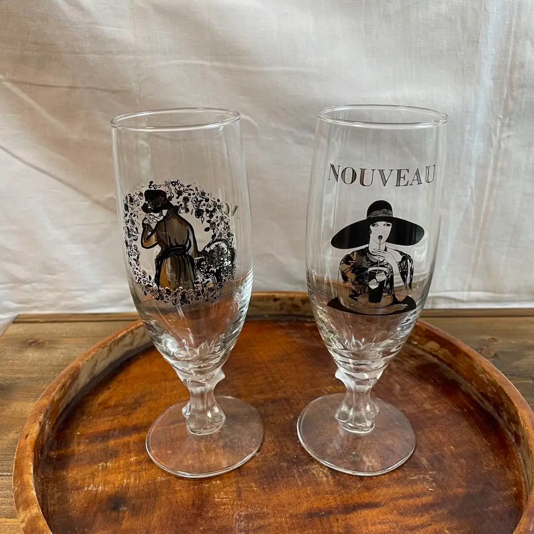 ✳︎ヴィンテージ✳︎昭和レトロ✳︎NOUVEAU✳︎グラス2個セット✳︎