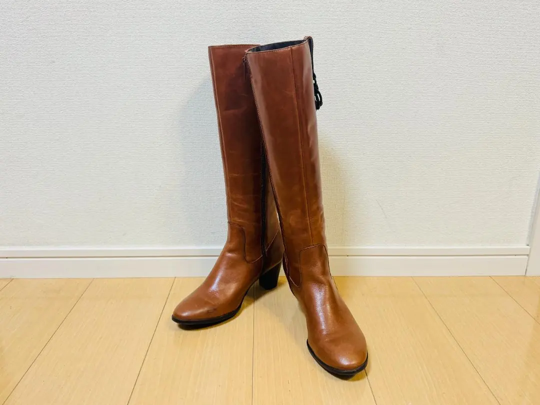 ☆CavaCava サヴァサヴァ 本革 ロングブーツ ブラウン 22.5㎝☆
