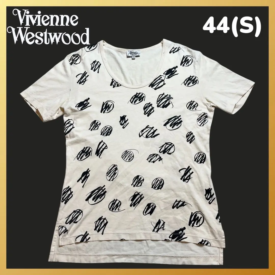 ヴィヴィアン ウエストウッド Tシャツ カットソー オーブ 落書き 総柄 44