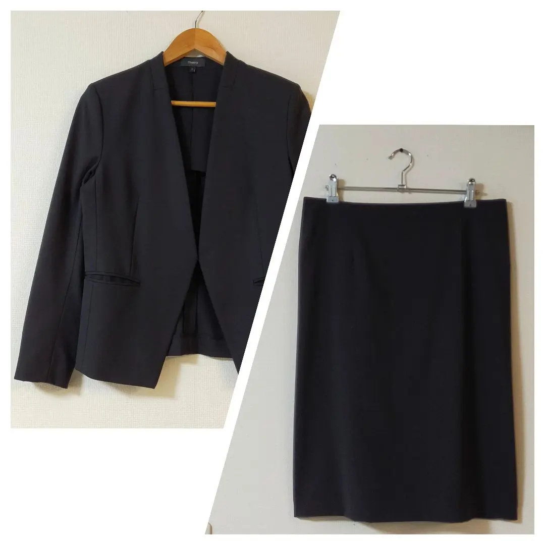 美品　theory　6サイズ　ノーカラースカートスーツ　LANAI