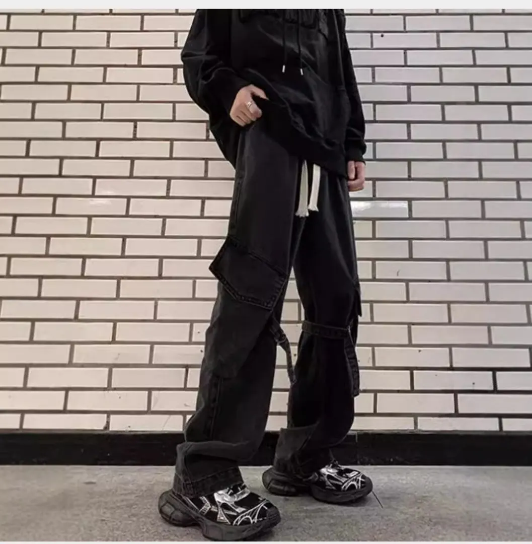 ブラック カーゴパンツ サイズXL