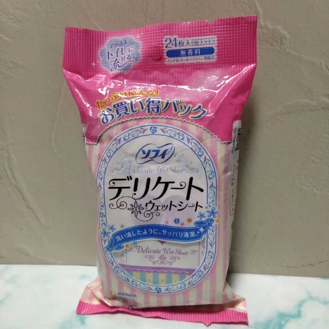 新品未開封　ソフィ デリケートウェットシート無香料1袋（24枚入り）
