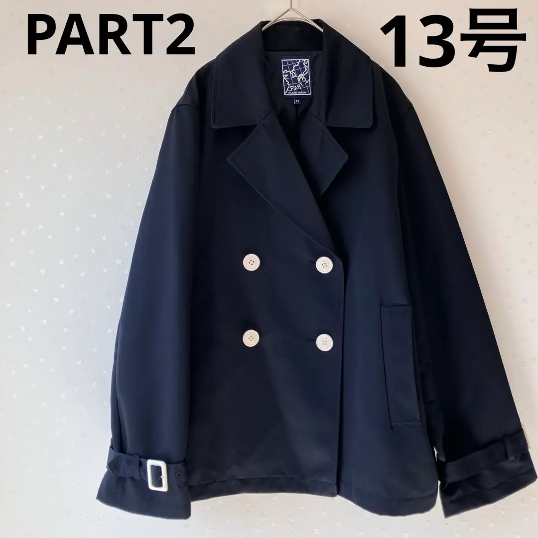 PART2 BY JUNKO SHIMADA ピーコート ネイビー 13号 LL