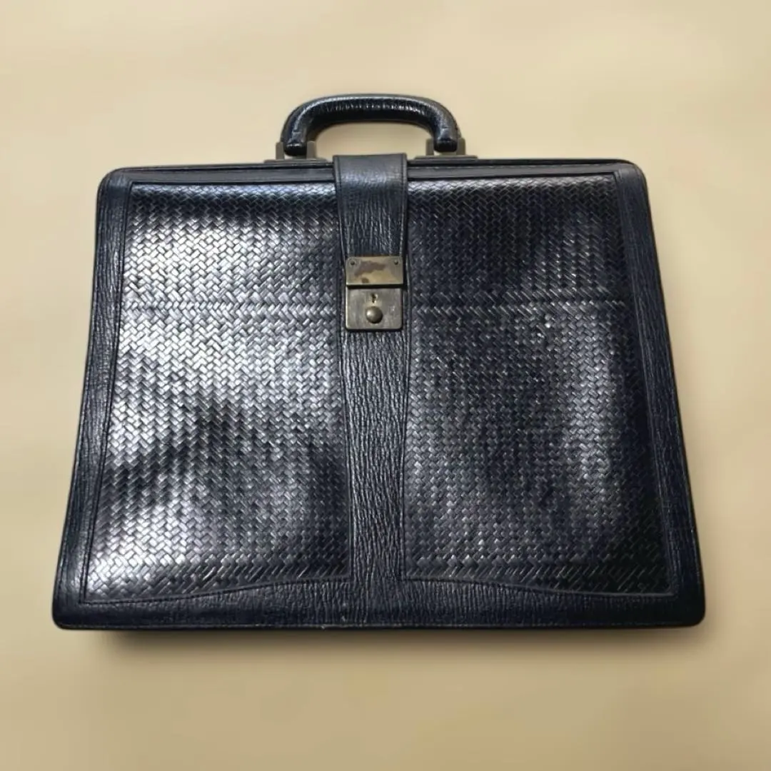 ビジネスバッグ バンブー×レザー ブラック