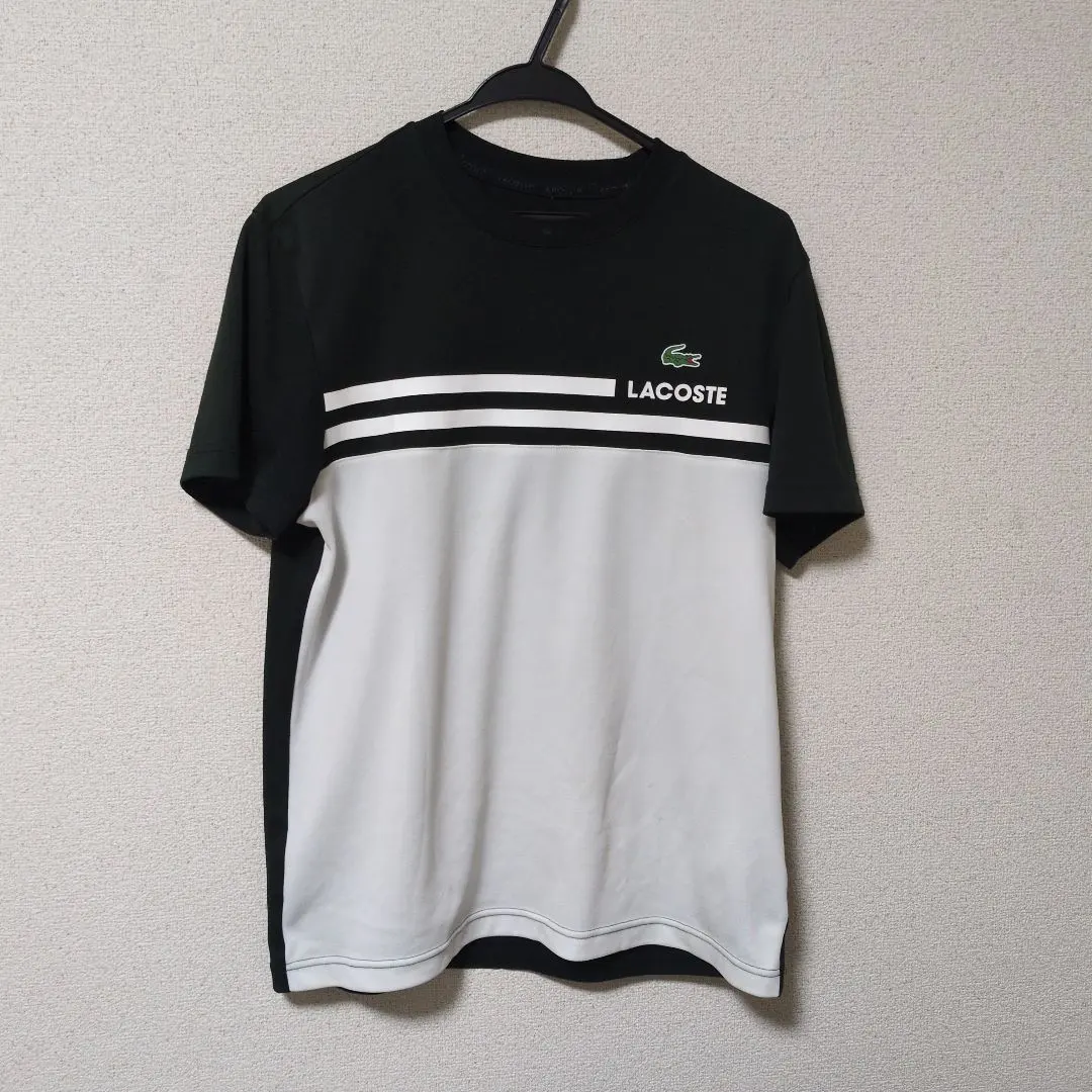 LACOSTE スポーツ Tシャツ ブラック/グレー US S