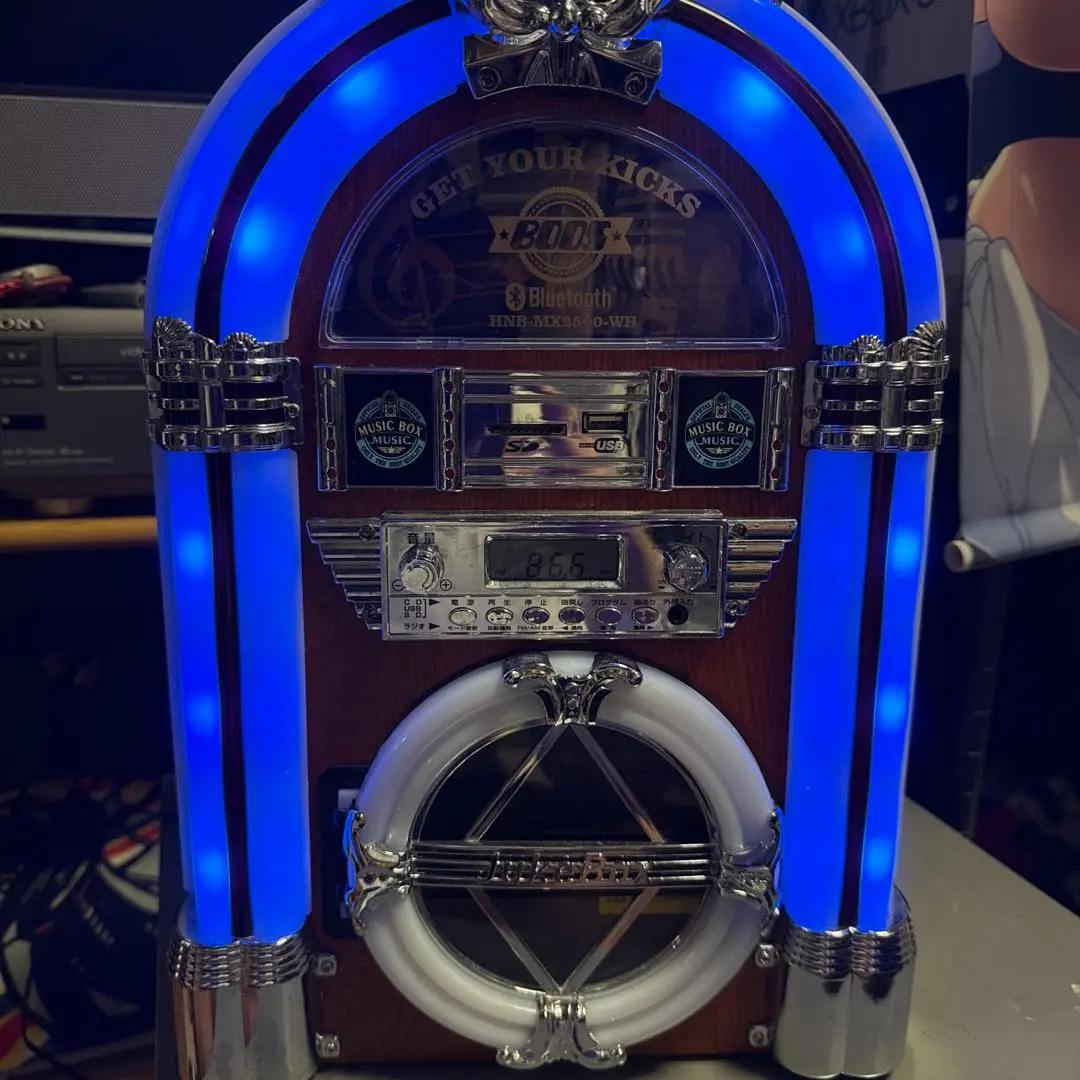 希少 動作品 BOOS HNB-MX2500-WH ジュークボックス風コンポ