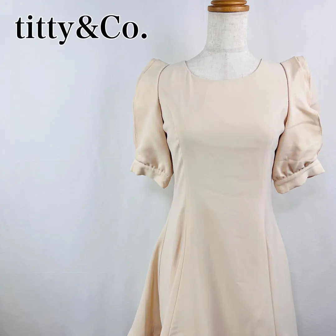 ティティアンドコー　パフスリーブ　シアースリーブ　半袖ワンピース【4164】