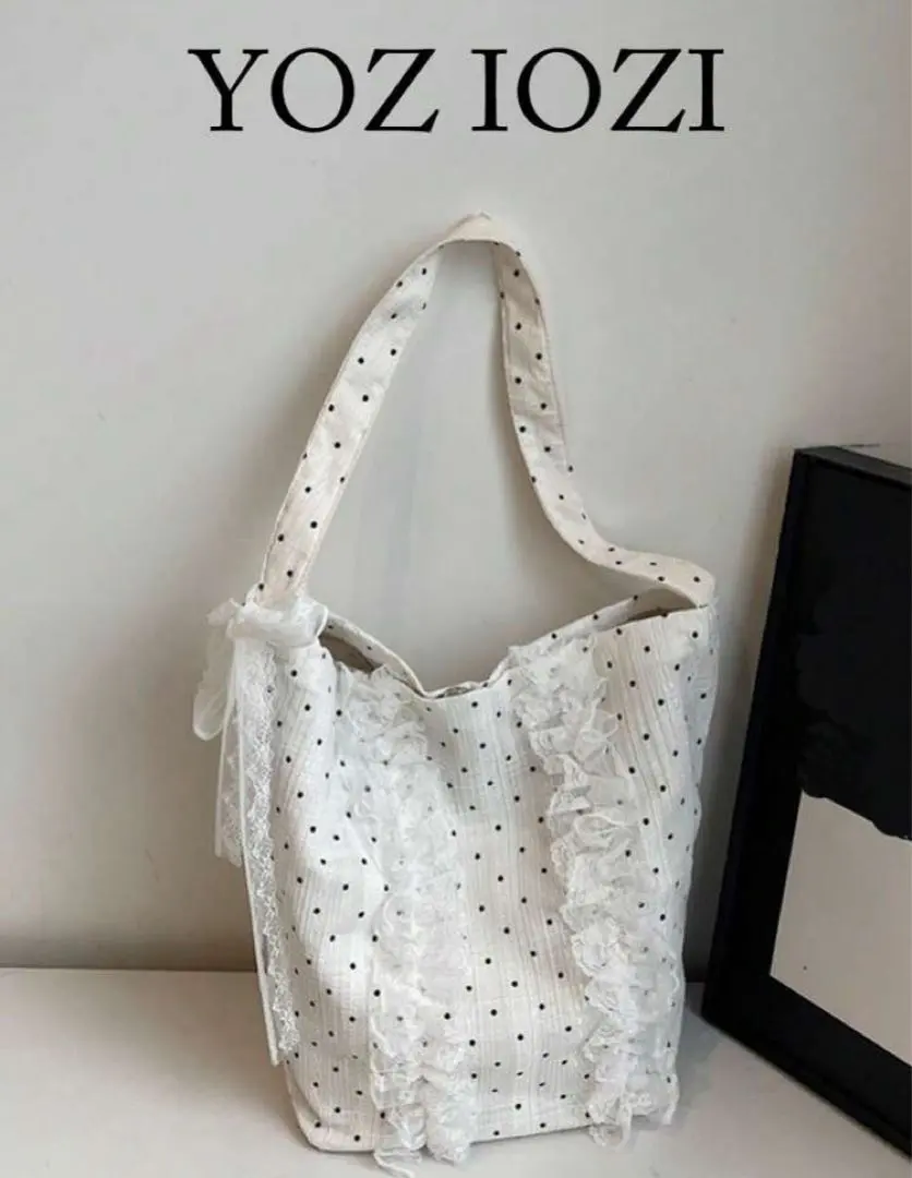 SHEIN YOZ IOZI ドット柄フリルハンドバッグ新品！