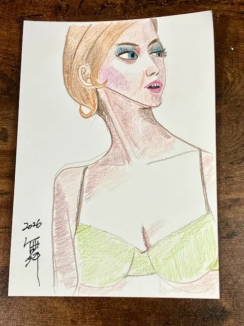 色鉛筆 女性肖像画 2026年