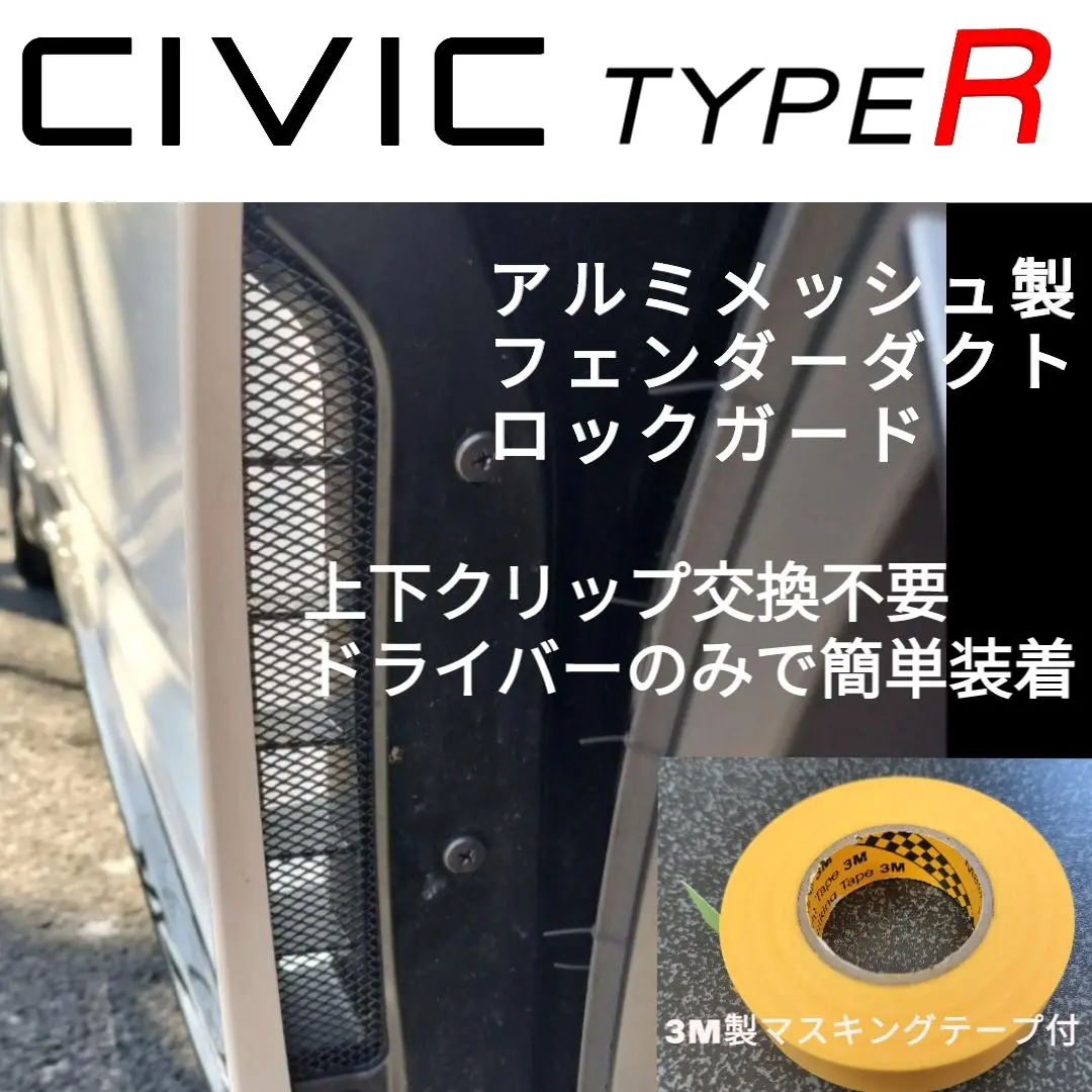 【CIVIC Type R】FL5用フェンダーダクトロックガード【アルミ製】