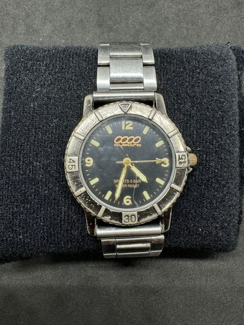 【稼働品】クワトロQuattro Sports 5 Bar メンズクォーツ腕時計