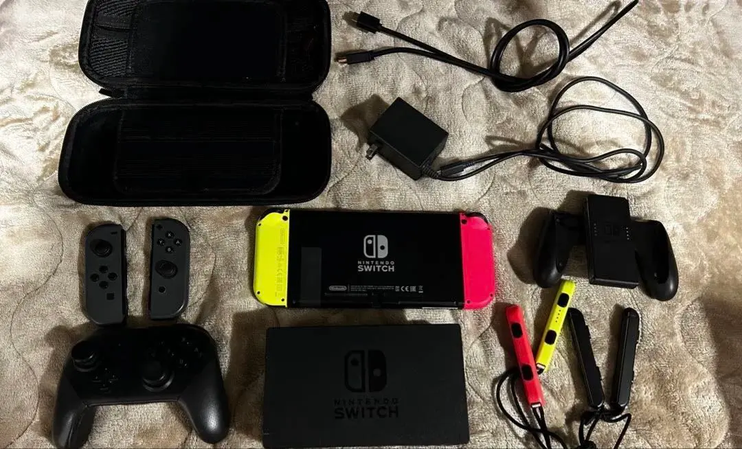 Nintendo Switch本体+付属品/⚠️プロコンのみジャンク