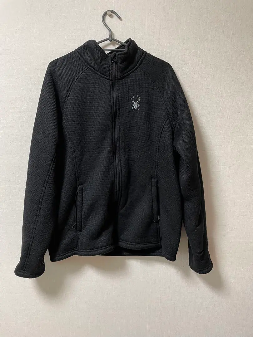 SPYDER フルジップ フリース M メンズ アウトドア 黒 スパイダー