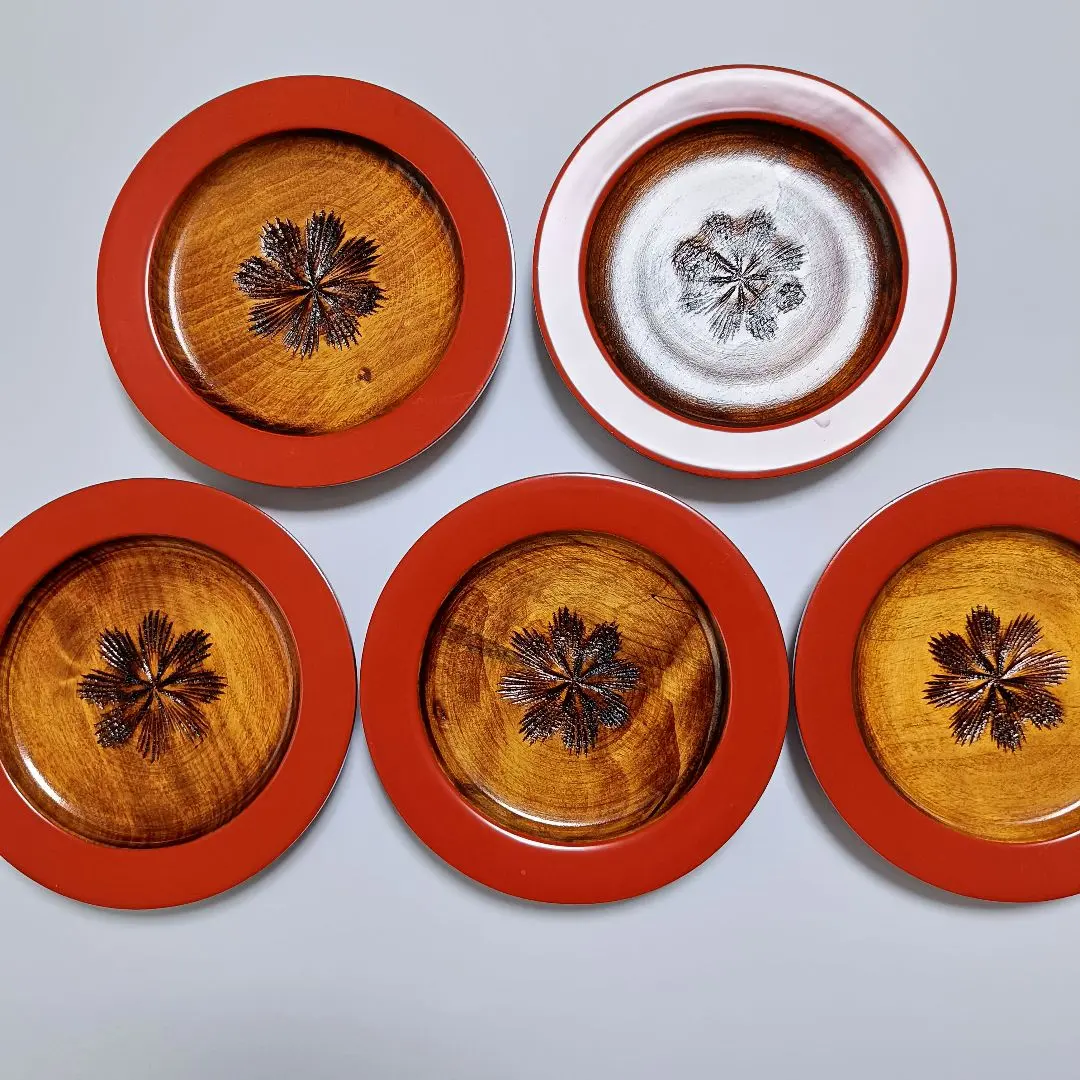 漆器 天然木 皿 5枚セット