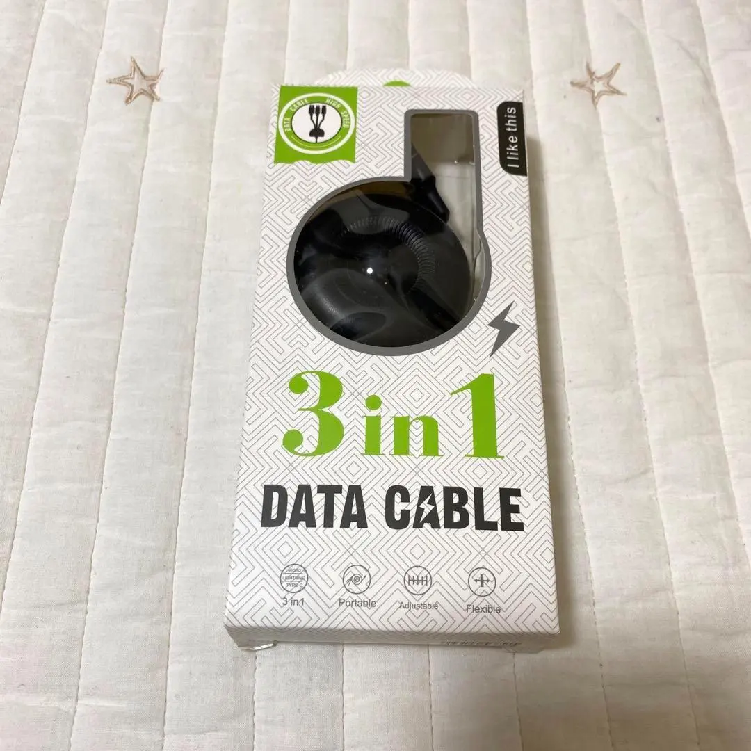 3in1 巻き充電ケーブル iPhone、Android 充電器