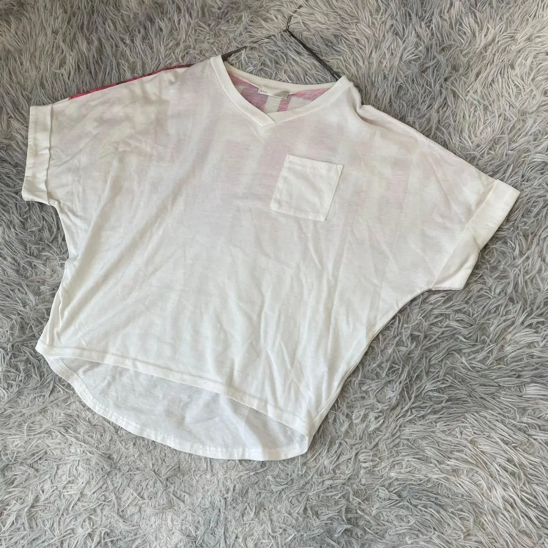 ガレージ 【M】 Tシャツ カットソー ドルマン 英字 プリント Vネック