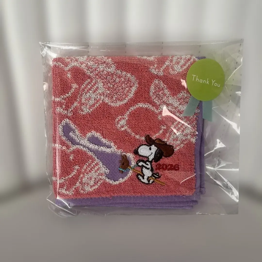 スヌーピー ハンカチ 2026 午年デザイン 馬 ピンク 紫