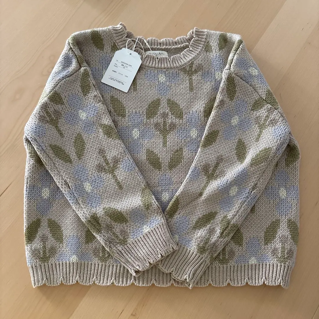 新品　しまむら　ルルアミ　花柄　ニット　120cm